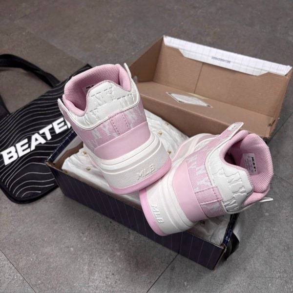 747 - Giày MLB Chunky Liner Mid Classic Mono New York Yankees Pink - 3ASXCMM4N-50PKS