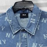 Áo Sơ Mi MLB Denim Unisex Classic Monogram Jacquard - 3ADRM0141-50BLL - 1351