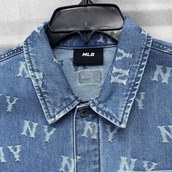 Áo Sơ Mi MLB Denim Unisex Classic Monogram Jacquard - 3ADRM0141-50BLL - 1351