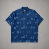 Áo Sơ Mi MLB Denim Unisex Tay Ngắn Basic Multi Mega Logo Prints - 3ADRB0243-50INS - 1350
