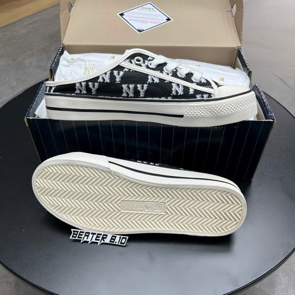 484 - Giày MLB Mule Playball Unisex Đế Bệt Dia Monogram Đen - 3AMUPBM3N-50BKS