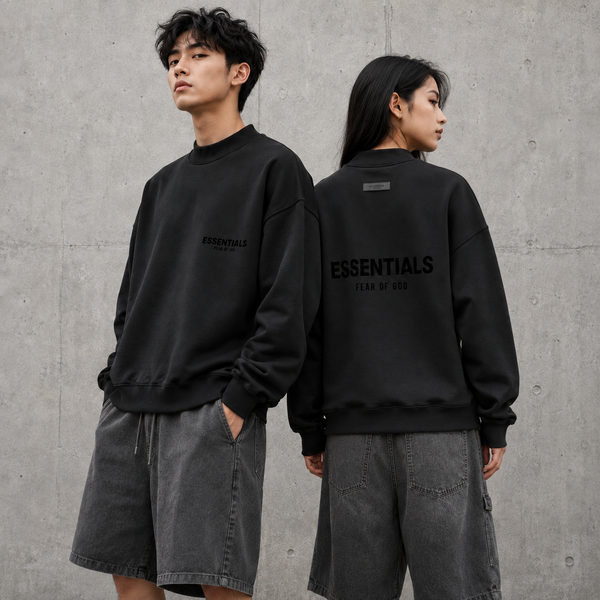 Áo Sweater Fear Of God Essentials Crewnek Black 2022 - 192SU224430F - 140