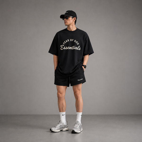 Áo Fear of God Essentials Campus 90's Short Sleeve Tee Black - 125BT212060F - 1312