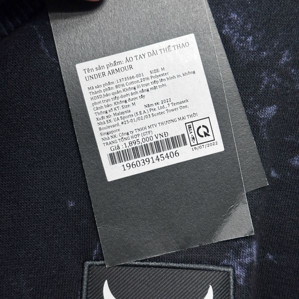 Áo Sweater Under Armour Project Rock Rival Fleece Disrupt Printed Crew Sweatshirt 'Black Grey' - 1373566-001 - 1274
