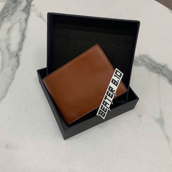 855 - Ví Coach Slim Bill Canvas Dáng Gập Đứng, Card Holder DARK SADDLE