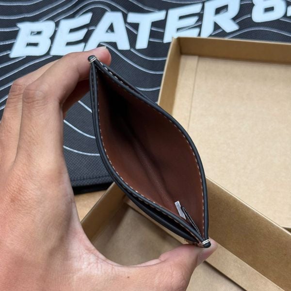 862 - Ví Coach Card Case Canvas Da Trơn Dáng Gập Đứng Logo C - CM435