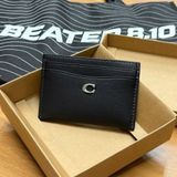 862 - Ví Coach Card Case Canvas Da Trơn Dáng Gập Đứng Logo C - CM435