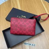 884 - Ví Coach 'Berry Red' Corner Zip Monogram Wristlet In Signature Canvas - H2592 - CAQ75