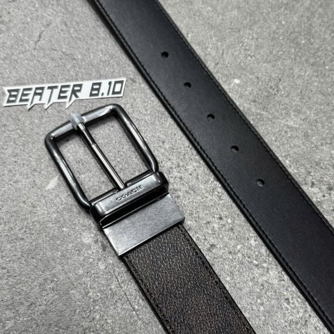 907 - Dây Thắt Lưng Da Nam COACH 38mm Khoá Đảo Chiều Màu Nâu - CW351 QBXAM