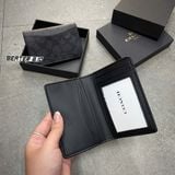 945 - Ví Coach Card Holder Wallet In Signature Canvas Black - F2581 CW367