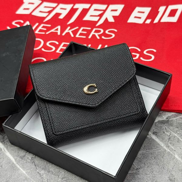 1021 - Ví Coach Nữ Gập 3 Wyn Small Wallet Sport Black - C2328