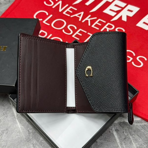 1021 - Ví Coach Nữ Gập 3 Wyn Small Wallet Sport Black - C2328