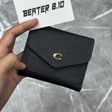1021 - Ví Coach Nữ Gập 3 Wyn Small Wallet Sport Black - C2328