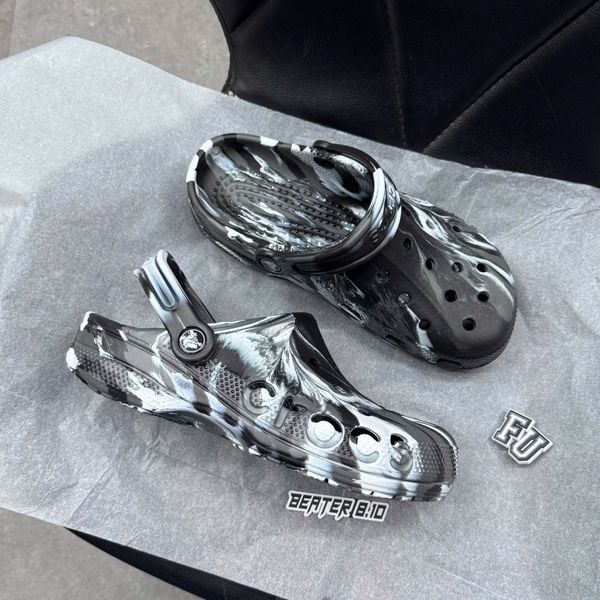 Dép Crocs Baya Lined Marbled Clog 'Black White' - 208333-0C4 - 1067