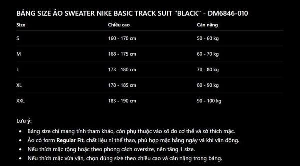 Áo Sweater Nike Basic Track Suit 'Black' - DM6846-010 - 1286