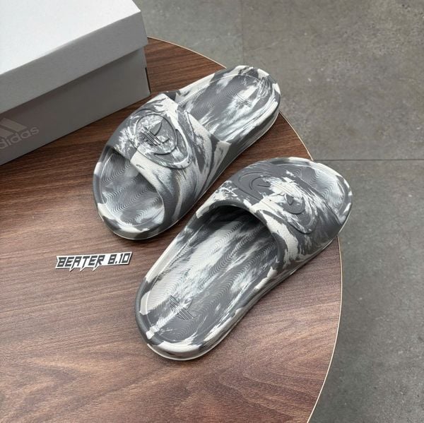 1037 - Dép Adidas Adilette Trefoil Badge Xám Tiedie