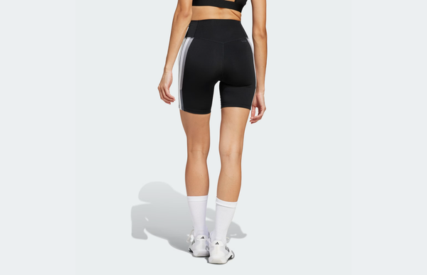 Quần Adidas Short Legging 3 Sọc Optime Essentials Black Grey - JF1048 - 1189