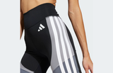 Quần Adidas Short Legging 3 Sọc Optime Essentials Black Grey - JF1048 - 1189