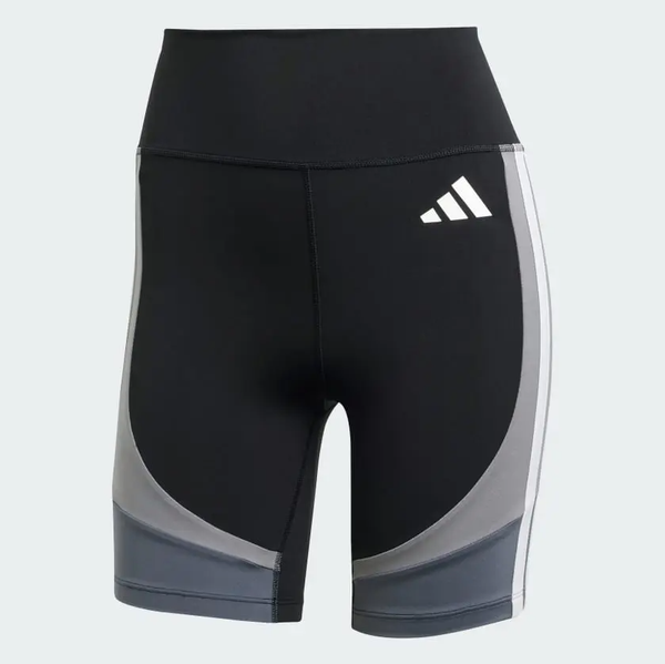 Quần Adidas Short Legging 3 Sọc Optime Essentials Black Grey - JF1048 - 1189