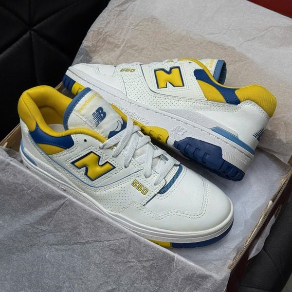 184 - Giày New Balance 550 White Yellow Blue - BB550NCG