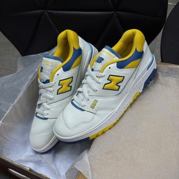 184 - Giày New Balance 550 White Yellow Blue - BB550NCG