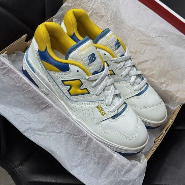 184 - Giày New Balance 550 White Yellow Blue - BB550NCG