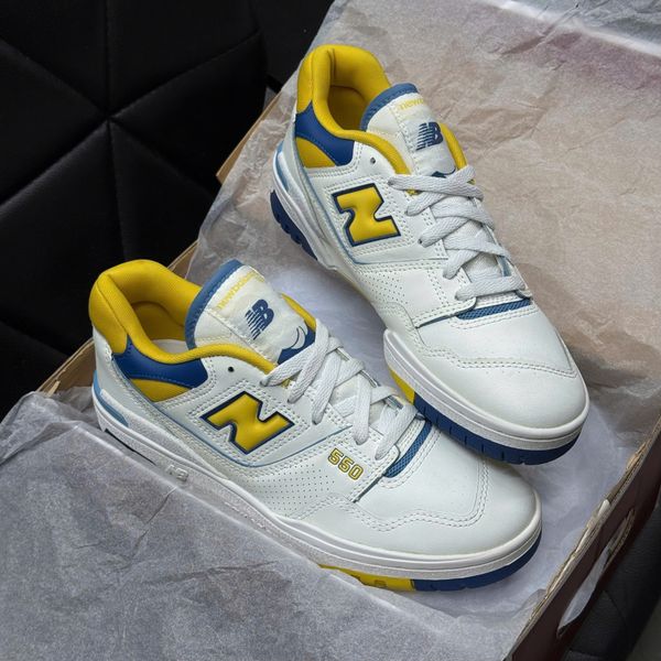 184 - Giày New Balance 550 White Yellow Blue - BB550NCG