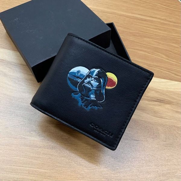 163 - Ví Coach da Nam 3 In 1 Canvas Dáng Gập Vuông, Kèm Card Holder