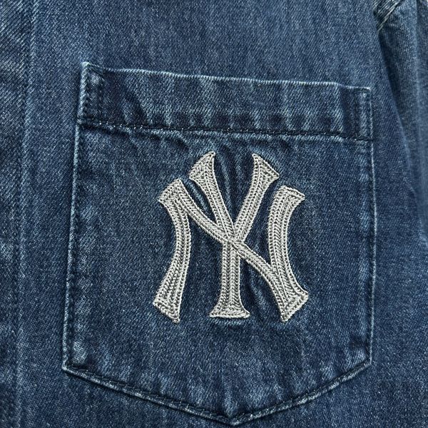 Áo Sơ Mi MLB Denim Basic Mega Logo Indigo - 3ADRB0641-50INS - 1346