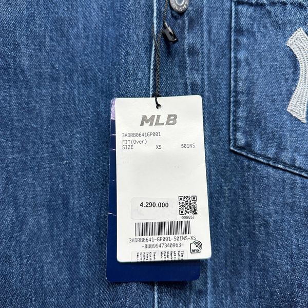 Áo Sơ Mi MLB Denim Basic Mega Logo Indigo - 3ADRB0641-50INS - 1346