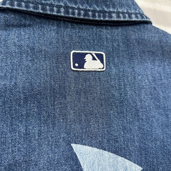 Áo Sơ Mi MLB Denim Basic Mega Logo Indigo - 3ADRB0641-50INS - 1346