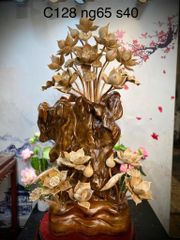 Bình Hoa Sen Gỗ - Gỗ Ngọc Am  - Sen Lũa Mẫu 6