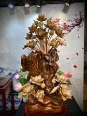 Bình Hoa Sen Gỗ - Gỗ Ngọc Am  - Sen Lũa Mẫu 6