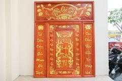 Bộ Tranh Cửu Huyền Thất Tổ Gỗ Hương Đỏ - Kích Thước 139x175 Chữ Việt