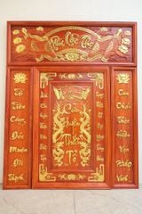 Bộ Tranh Cửu Huyền Thất Tổ Gỗ Hương Đỏ - Kích Thước 139x175 Chữ Việt