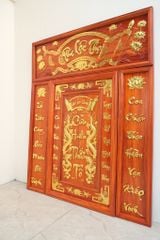 Bộ Tranh Cửu Huyền Thất Tổ Gỗ Hương Đỏ - Kích Thước 139x175 Chữ Việt