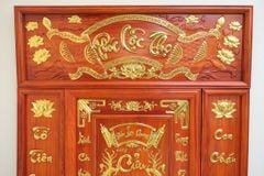 Bộ Tranh Cửu Huyền Thất Tổ Gỗ Hương Đỏ - Kích Thước 139x175 Chữ Việt