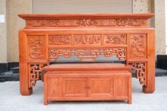 Bàn Thờ Đứng Gỗ Hương Đá - Kích Thước 197x107x117cm Giả Osa + Tủ Cơm