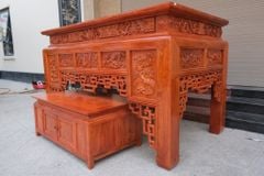 Bàn Thờ Đứng Gỗ Hương Đá - Kích Thước 197x107x117cm Giả Osa + Tủ Cơm