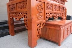 Bàn Thờ Đứng Gỗ Hương Đá - Kích Thước 197x107x117cm Giả Osa + Tủ Cơm