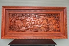 Tranh Gỗ Vinh Quy Bái Tổ 2 Khung Kích Thước 237*117*7Cm -Gỗ Hương Đỏ