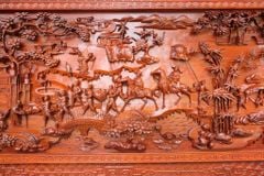 Tranh Gỗ Vinh Quy Bái Tổ 2 Khung Kích Thước 237*117*7Cm -Gỗ Hương Đỏ