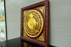 Tranh Trống Đồng - Khung Vuông - Kích Thước 81x81Cm Gỗ Gõ Đỏ