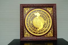 Tranh Trống Đồng - Khung Vuông - Kích Thước 81x81Cm Gỗ Gõ Đỏ