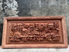 Tranh Gỗ Vinh Quy Bái Tổ Kích Thước 237x127x9 Gỗ Hương Đá
