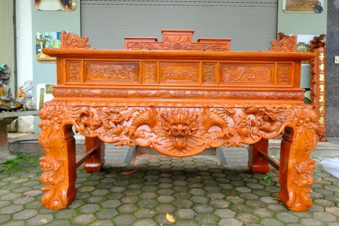 Bàn Thờ - Án Gian Đứng Gỗ Hương Đá - Đục Hổ Phù Kích Thước 197