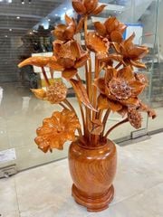 Bình Hoa Sen Gỗ- Hoa Sen Gỗ Hương Đá - 21 Cành