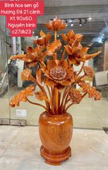 Bình Hoa Sen Gỗ- Hoa Sen Gỗ Hương Đá - 21 Cành