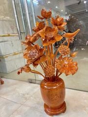 Bình Hoa Sen Gỗ- Hoa Sen Gỗ Hương Đá - 21 Cành