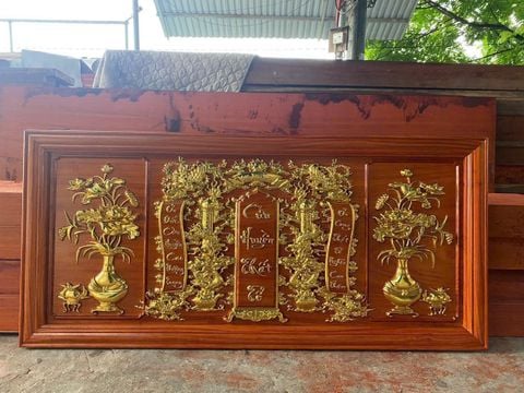 Cửu Huyền Thất Tổ Gỗ Kích Thước 150x60x4- Gỗ Hương Đỏ Nam Phi